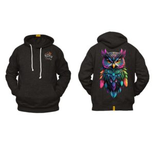 Ligosta Cowboy, Western Spirit Collection Hoodie, Unisex Hoodie with Vibrant Owl Art, Perfect for a Bold and Colorful Western Look 049