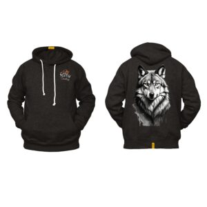Ligosta Cowboy, Midnight Wolf Collection Hoodie, Unisex Hoodie Featuring Intense Wolf Portrait, Wildlife Enthusiasts And Bold Style 082