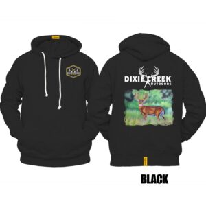Ligosta Dixie Creek, Outdoor Wildlife Collection Hoodie, Unisex Hoodie Featuring Whitetail Deer Design, Deer Hunting Enthusiasts 010