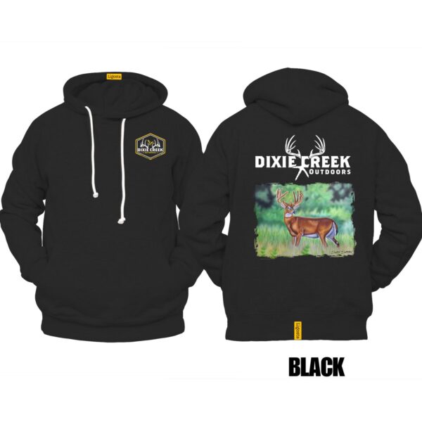Ligosta Dixie Creek, Outdoor Wildlife Collection Hoodie, Unisex Hoodie Featuring Whitetail Deer Design, Deer Hunting Enthusiasts 010