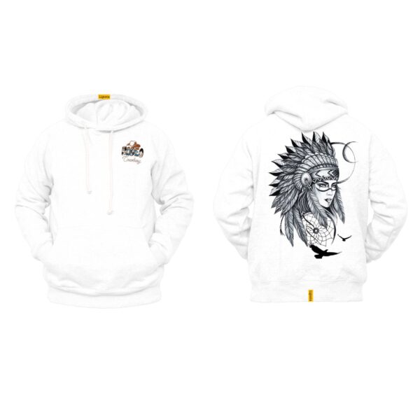 Ligosta Cowboy, Heritage Collection Hoodie, Unisex Hoodie Featuring Tribal Woman With Headdress And Dreamcatcher, Art Enthusiasts 090 - Image 3