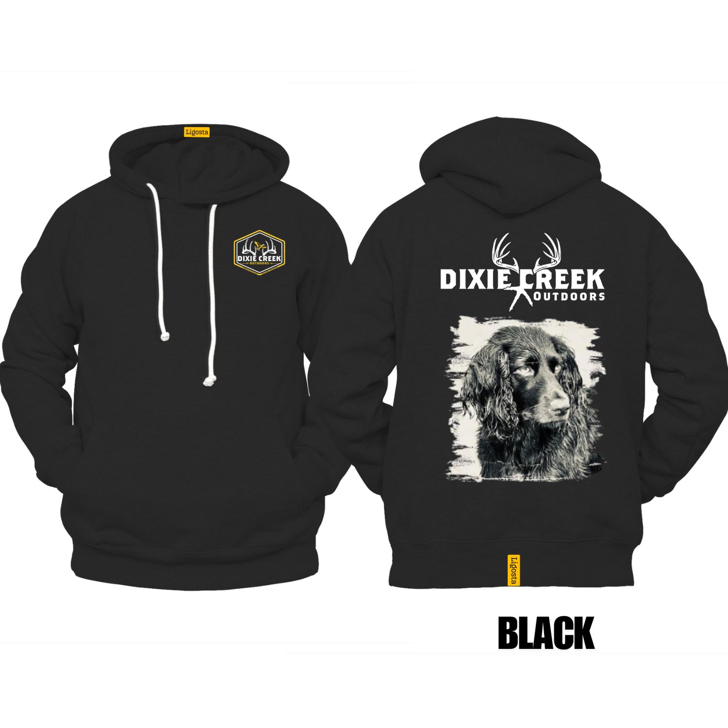 Ligosta Dixie Creek, Wildlife Collection Hoodie, Unisex Hoodie Featuring Spaniel Design, Perfect For Dog Lovers 018