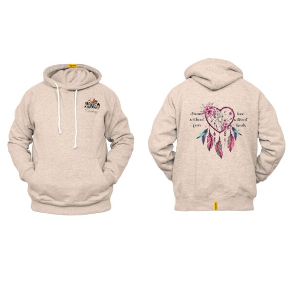 Ligosta Cowboy, Heart Dream Collection Hoodie, Unisex Hoodie Featuring Heart-Shaped Dreamcatcher with Floral Details, Boho Lovers 100 - Image 5