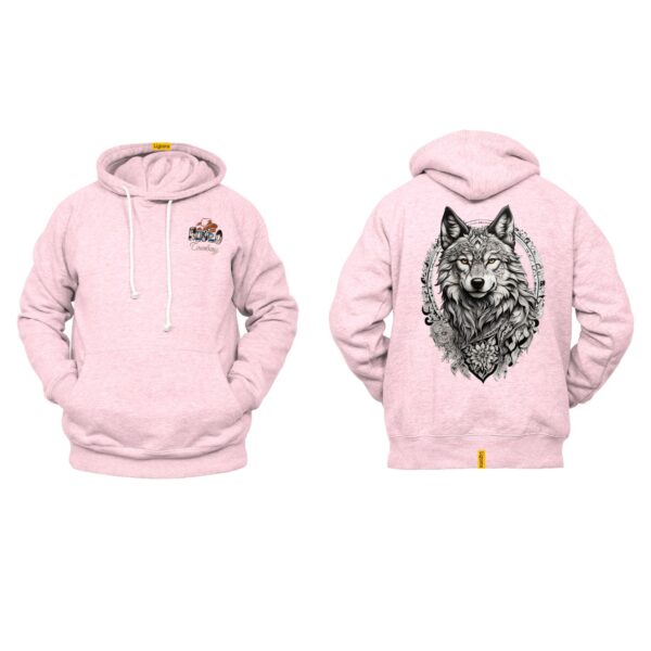 Ligosta Cowboy, Wild Spirit Collection Hoodie, Unisex Hoodie Featuring Wolf and Floral Frame, Perfect For Free Spirits And Nature Lovers 87 - Image 4