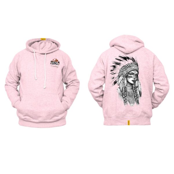 Ligosta Cowboy, Heritage Collection Hoodie, Unisex Hoodie Featuring Tribal Woman With Headdress, Perfect For Culture And Art Lovers 089 - Image 4