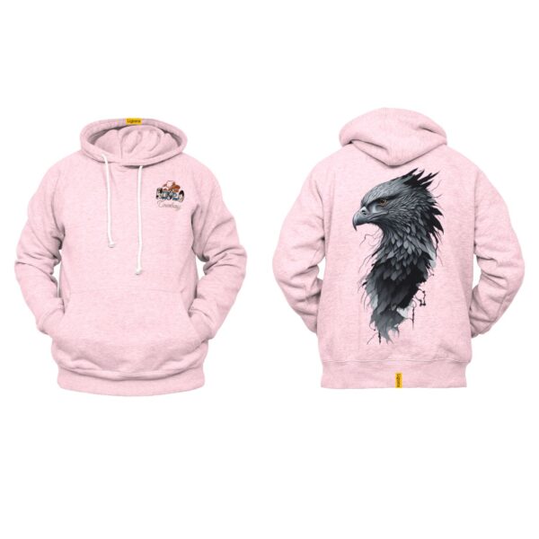Ligosta Cowboy, Majestic Eagle Collection Hoodie, Unisex Hoodie Featuring Dark Feathered Eagle Design, Symbol of Freedom and Power 054 - Image 4