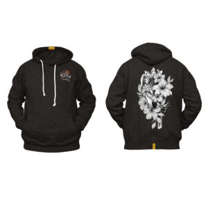 Ligosta Cowboy, Wolf Bloom Collection Hoodie, Unisex Hoodie Featuring Wolf and Hibiscus Design, Perfect For Nature and Wild Spirit Lovers