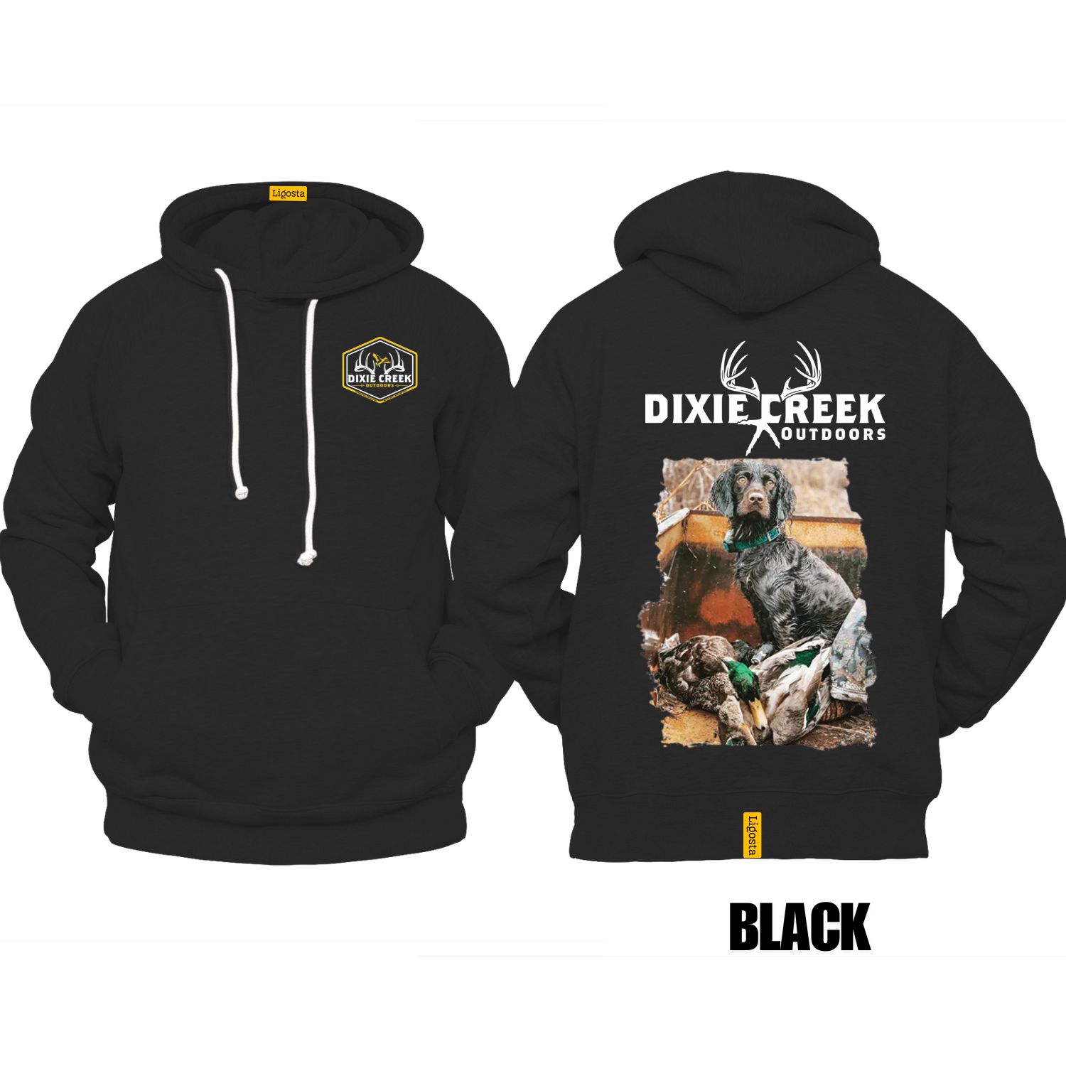 Ligosta Dixie Creek, Wildlife Collection Hoodie, Unisex Hoodie Featuring Hunting Dog Design, Perfect For Outdoor Fans 019