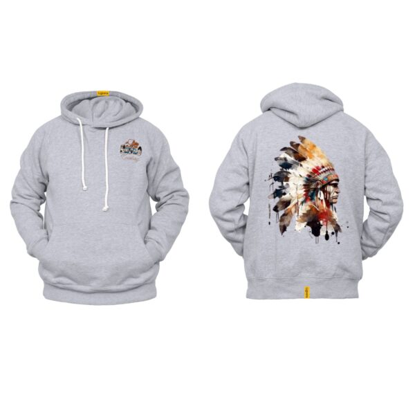 Ligosta Cowboy, Western Spirit Collection Hoodie, Unisex Hoodie Featuring Native Chief Watercolor Design, Embrace Tradition and Strength - Image 2