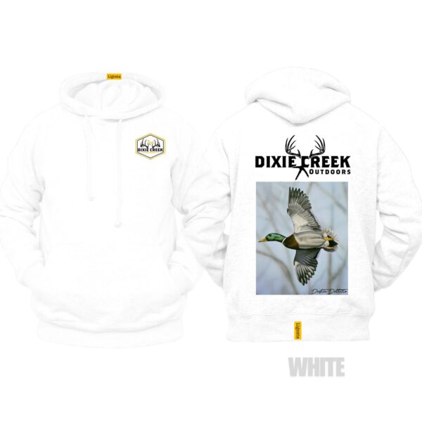 Ligosta Dixie Creek, Outdoor Wildlife Collection Hoodie, Unisex Hoodie Featuring Flying Mallard Duck Design, Perfect For Birdwatching Fans - Image 3