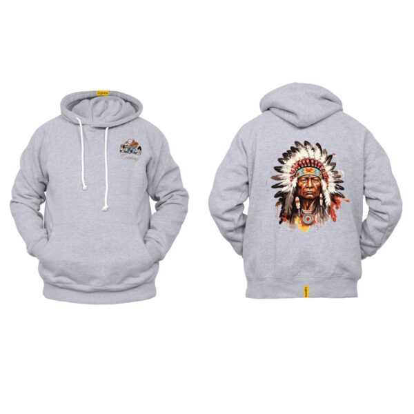 Ligosta Cowboy, Tribal Heritage Collection Hoodie, Unisex Hoodie Featuring Vivid Native Chief Portrait, Perfect For Bold Fashion Statements - Image 2