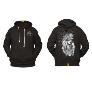 Ligosta Cowboy, Heritage Collection Hoodie, Unisex Hoodie Featuring Tribal Woman With Headdress, Perfect For Culture And Art Lovers 089