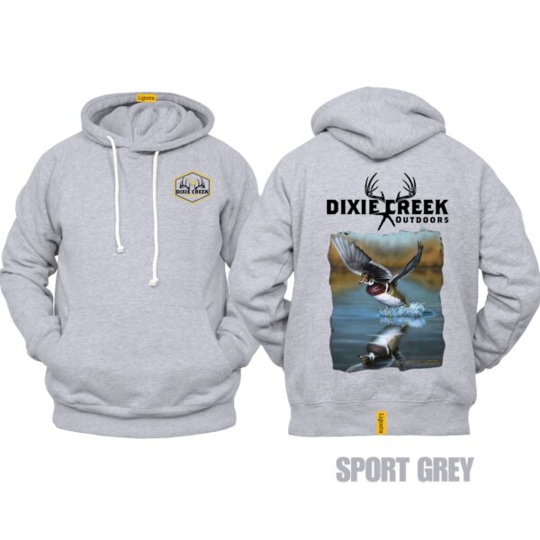 Ligosta Dixie Creek, Wildlife Collection Hoodie, Unisex Hoodie Featuring Flying Wood Duck Design, Perfect For Waterfowl Enthusiasts 015 - Image 5