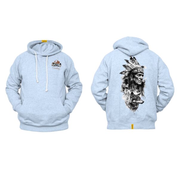 Ligosta Cowboy, Heritage Collection Hoodie, Unisex Hoodie Featuring Chief With Wolf Companion, Perfect For Culture Enthusiasts 091 - Image 6
