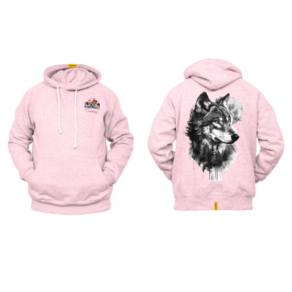 Ligosta Cowboy, Wild Moon Collection Hoodie, Unisex Hoodie Featuring Wolf And Full Moon Art, Perfect For Nightlife And Nature Lovers 081 - Image 4