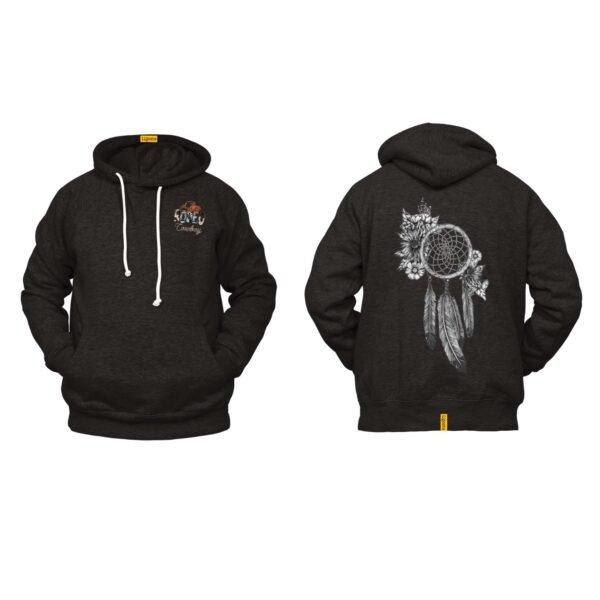 Ligosta Cowboy, Floral Harmony Collection Hoodie, Unisex Hoodie With Floral Dreamcatcher Design, Perfect For Boho Lovers 030