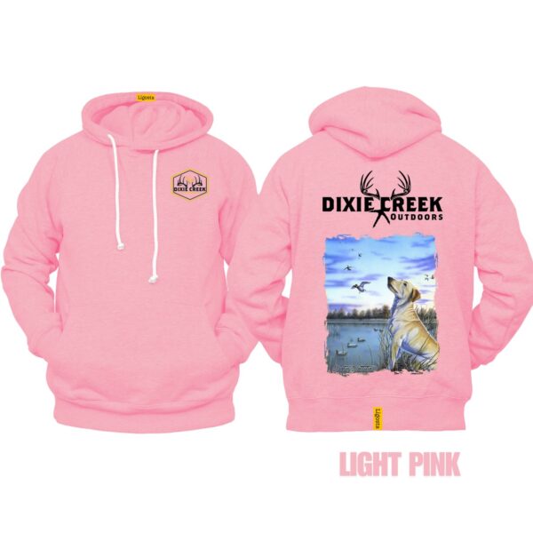 Ligosta Dixie Creek, Outdoor Wildlife Collection Hoodie, Unisex Hoodie Featuring Labrador Duck Hunting Scene, Perfect For Waterfowl Lovers 8 - Image 4