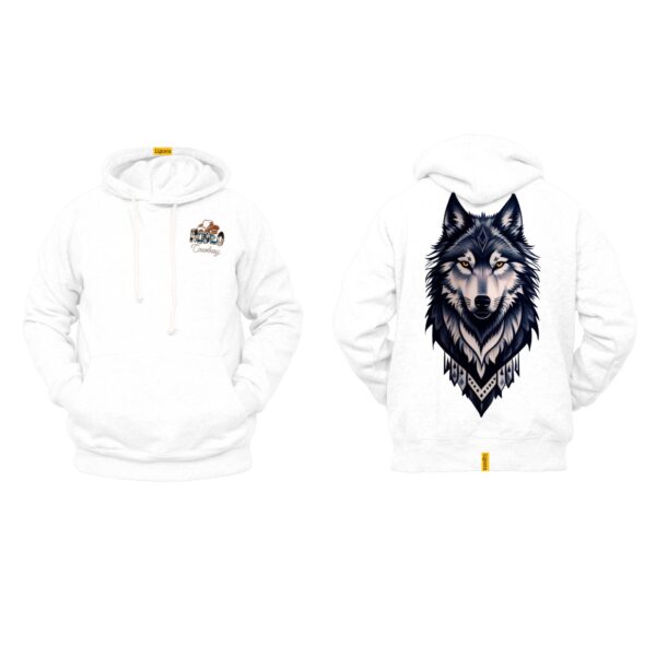 Ligosta Cowboy, Western Spirit Collection Hoodie, Unisex Hoodie Featuring Intense Wolf Design, Perfect for a Bold and Wild Western Look 051 - Image 3