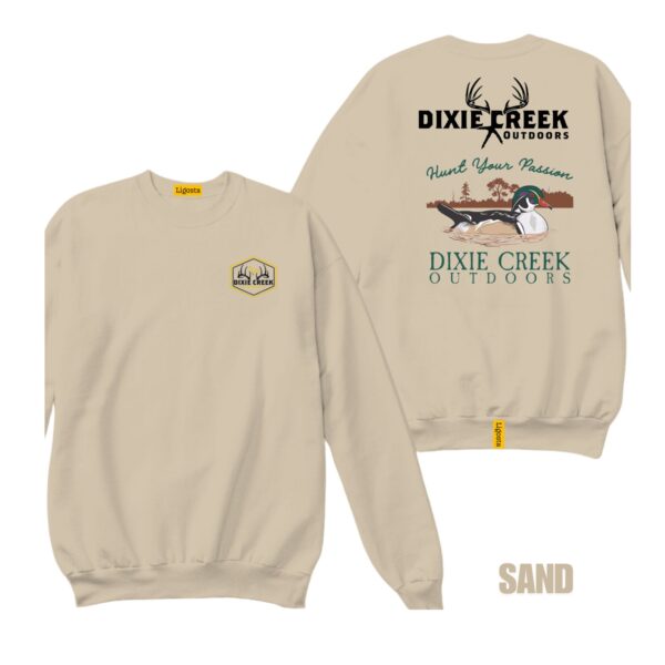Ligosta Dixie Creek, Outdoor Wildlife Collection Sweatshirt, Unisex Sweatshirt Featuring Wood Duck Scene Design, Waterfowl Hunters 005 - Image 6