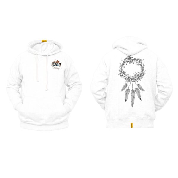 Ligosta Cowboy, Wreath Dream Collection Hoodie, Unisex Hoodie With Floral Wreath Dreamcatcher Design, Perfect For Boho Lovers 032 - Image 3