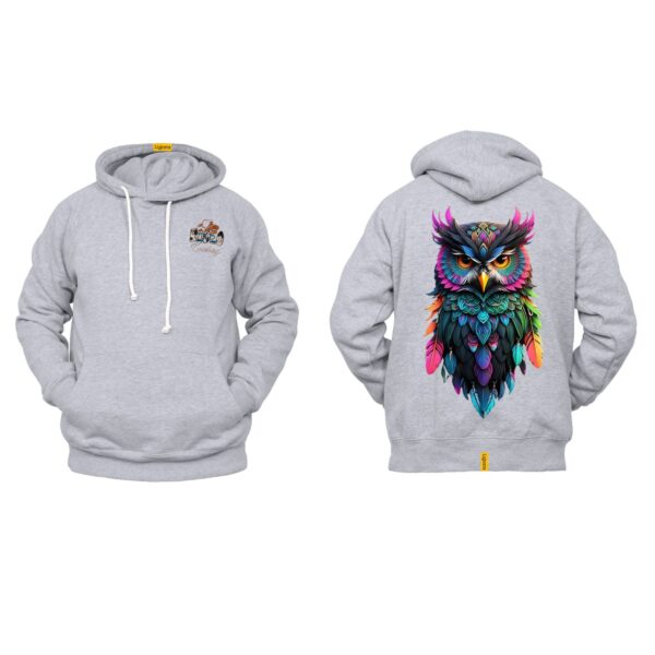 Ligosta Cowboy, Western Spirit Collection Hoodie, Unisex Hoodie with Vibrant Owl Art, Perfect for a Bold and Colorful Western Look 049 - Image 2
