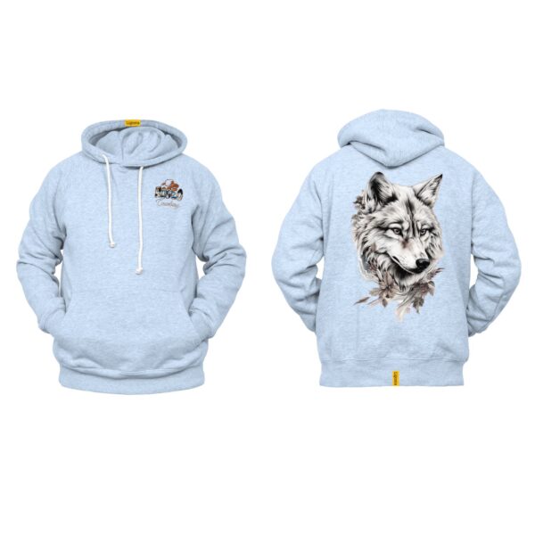 Ligosta Cowboy, Wild Spirit Collection Hoodie, Unisex Hoodie Featuring Majestic Wolf Portrait with Foliage, Perfect For Wilderness Lovers - Image 6