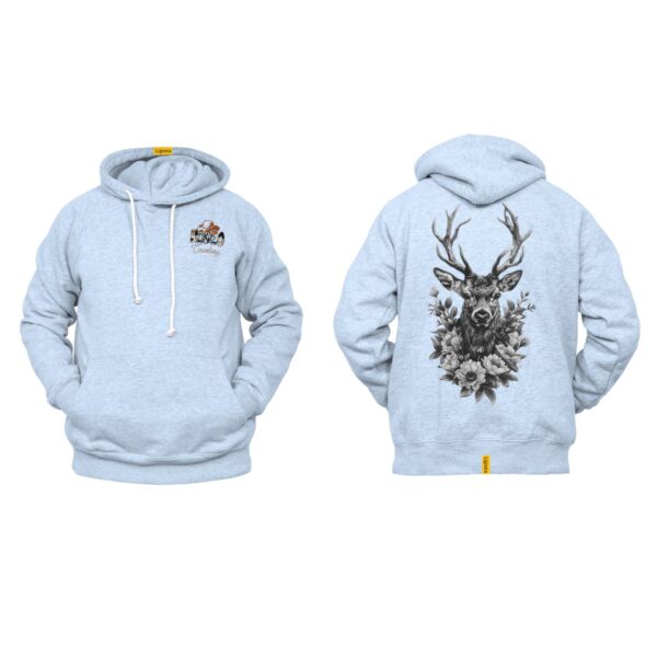 Ligosta Cowboy, Woodland Majesty Collection Hoodie, Unisex Hoodie Featuring Regal Deer and Floral Design 072 - Image 6