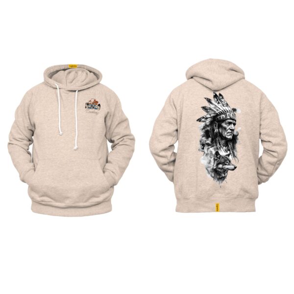 Ligosta Cowboy, Heritage Collection Hoodie, Unisex Hoodie Featuring Chief With Wolf Companion, Perfect For Culture Enthusiasts 091 - Image 5