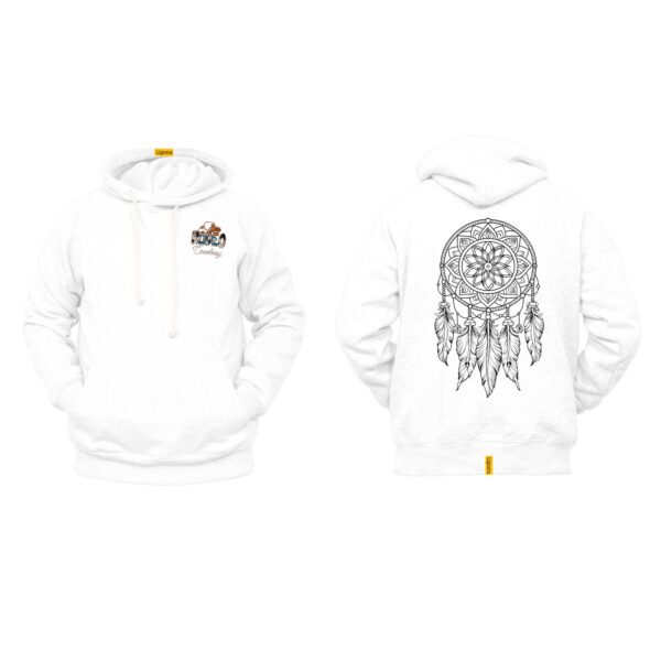 Ligosta Cowboy, Sacred Dream Collection Hoodie, Unisex Hoodie With Intricate Monochrome Dreamcatcher Design, Perfect For Boho Lovers 019 - Image 3