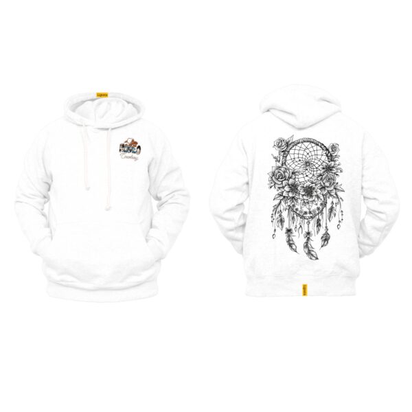 Ligosta Cowboy, Enchanted Bloom Collection Hoodie, Unisex Hoodie With Detailed Floral Dreamcatcher Design, Perfect For Boho Lovers 021 - Image 3