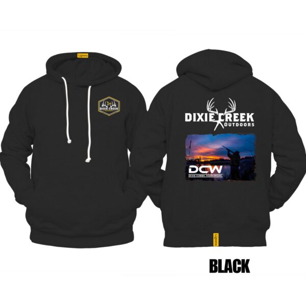 Ligosta Dixie Creek, Wildlife Collection Hoodie, Unisex Hoodie Featuring Waterfowl Sunset Scene, Perfect For Hunters 021