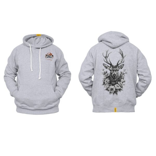 Ligosta Cowboy, Woodland Majesty Collection Hoodie, Unisex Hoodie Featuring Regal Deer and Floral Design 072 - Image 2