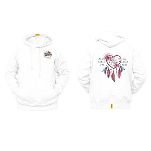 Ligosta Cowboy, Heart Dream Collection Hoodie, Unisex Hoodie Featuring Heart-Shaped Dreamcatcher with Floral Details, Boho Lovers 100 - Image 3