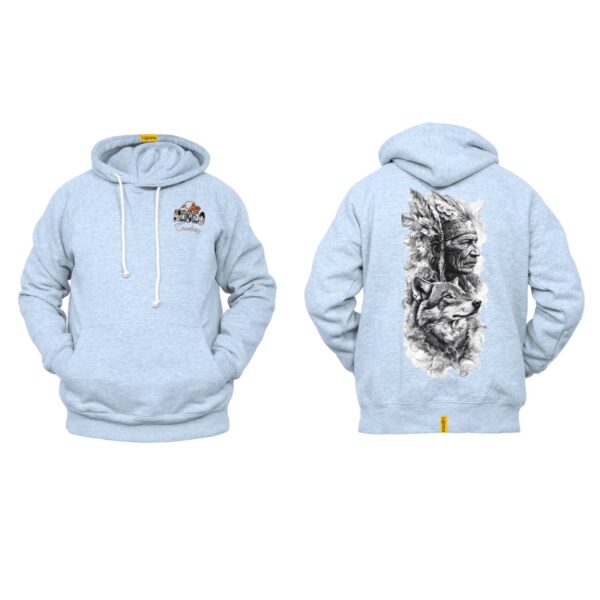 Ligosta Cowboy, Heritage Collection Hoodie, Unisex Hoodie Featuring Chief With Loyal Wolf 2 Design, Perfect For History Lovers 093 - Image 6