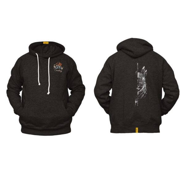 Ligosta Cowboy, Spirit Warrior Collection Hoodie, Unisex Hoodie Featuring Bold Warrior Silhouette, Tribal Art Lovers And Unique Style 083