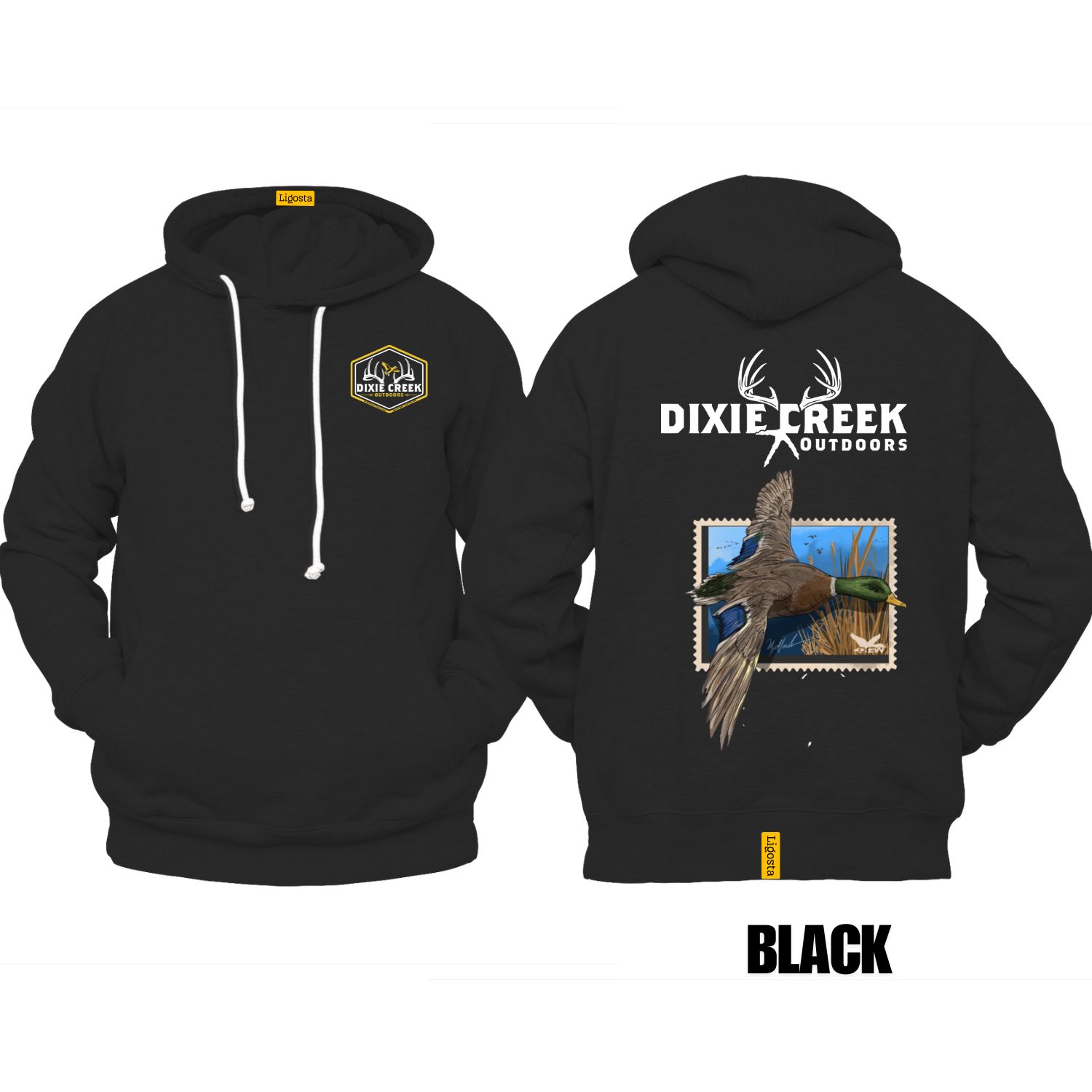 Ligosta Dixie Creek, Outdoor Wildlife Collection Hoodie, Unisex Hoodie Featuring Mallard Duck Design, Perfect For Nature Enthusiasts 001