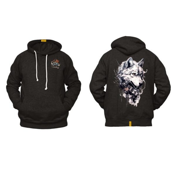 Ligosta Cowboy, Wild Spirit Collection Hoodie, Unisex Hoodie Featuring Bold Wolf Art, Perfect For Adventurous Souls 079