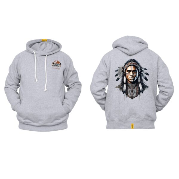 Ligosta Cowboy, Tribal Art Collection Hoodie, Unisex Hoodie Featuring Bold Native Warrior Design, Perfect For Urban Fashion Enthusiasts 062 - Image 2