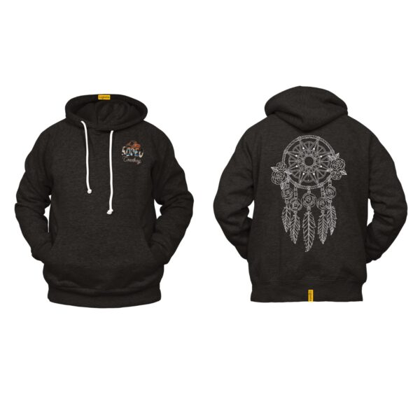 Ligosta Cowboy, Rose Web Collection Hoodie, Unisex Hoodie With Intricate Rose Dreamcatcher Design, Perfect For Boho Lovers 034