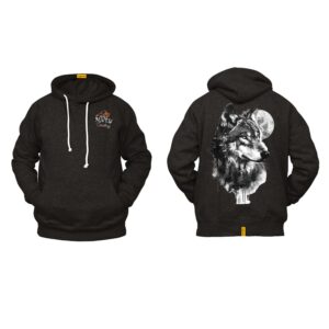 Ligosta Cowboy, Wild Moon Collection Hoodie, Unisex Hoodie Featuring Wolf And Full Moon Art, Perfect For Nightlife And Nature Lovers 081