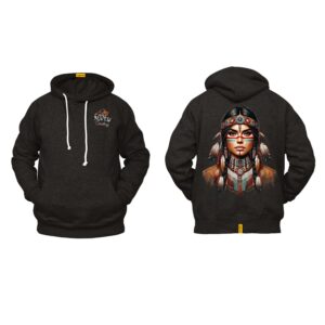 Ligosta Cowboy, Heritage Collection Hoodie, Unisex Hoodie Featuring Tribal Woman Portrait, Perfect For Bold And Artistic Souls 088