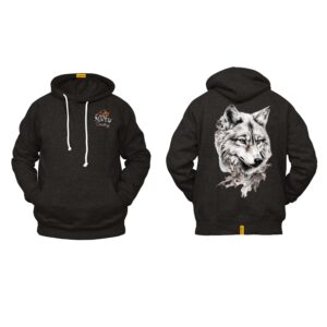 Ligosta Cowboy, Wild Spirit Collection Hoodie, Unisex Hoodie Featuring Majestic Wolf Portrait with Foliage, Perfect For Wilderness Lovers