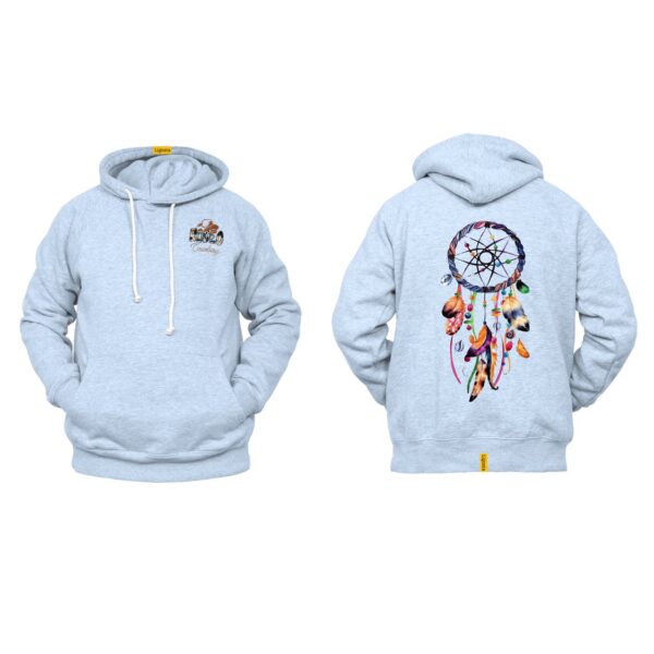 Ligosta Cowboy, Gemstone Dreamcatcher Collection Hoodie, Unisex Hoodie Featuring Colorful Feather and Bead Design, Tribal Vibe Apparel 042 - Image 6