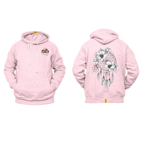 Ligosta Cowboy, Monochrome Bloom Collection Hoodie, Unisex Hoodie With Elegant Floral Dreamcatcher Design, Perfect For Boho Lovers 018 - Image 4