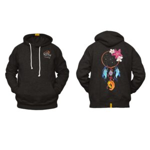 Ligosta Cowboy, Blooming Dreams Collection Hoodie, Unisex Hoodie With Colorful Floral Dreamcatcher Design, Vibrant Boho Style 037
