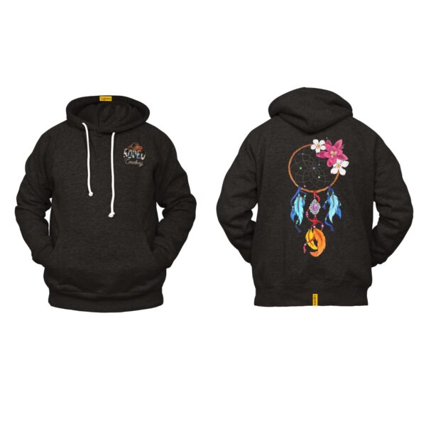 Ligosta Cowboy, Blooming Dreams Collection Hoodie, Unisex Hoodie With Colorful Floral Dreamcatcher Design, Vibrant Boho Style 037