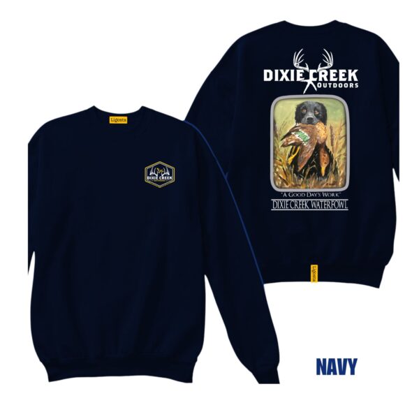 Ligosta Dixie Creek, Wildlife Collection Sweatshirt, Unisex Sweatshirt Featuring Black Lab With Duck, Perfect For Hunting Enthusiasts 023 - Image 2