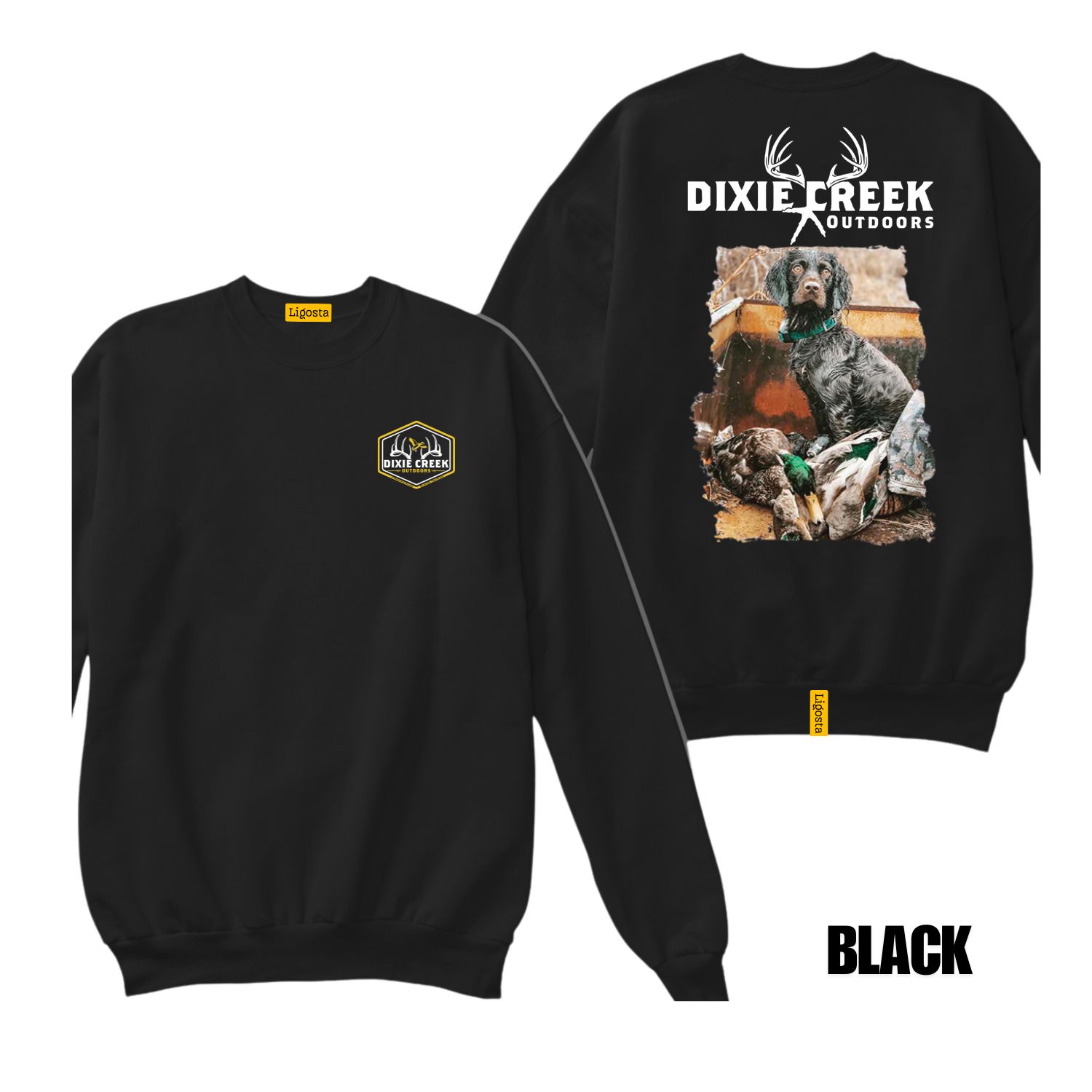 Ligosta Dixie Creek, Wildlife Collection Sweatshirt, Unisex Sweatshirt Featuring Retriever Design, Perfect For Hunting Lovers 019