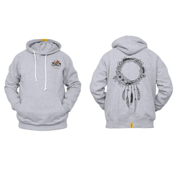 Ligosta Cowboy, Floral Dreamcatcher Collection Hoodie, Unisex Hoodie with Delicate Wreath and Feather Design 043 - Image 2