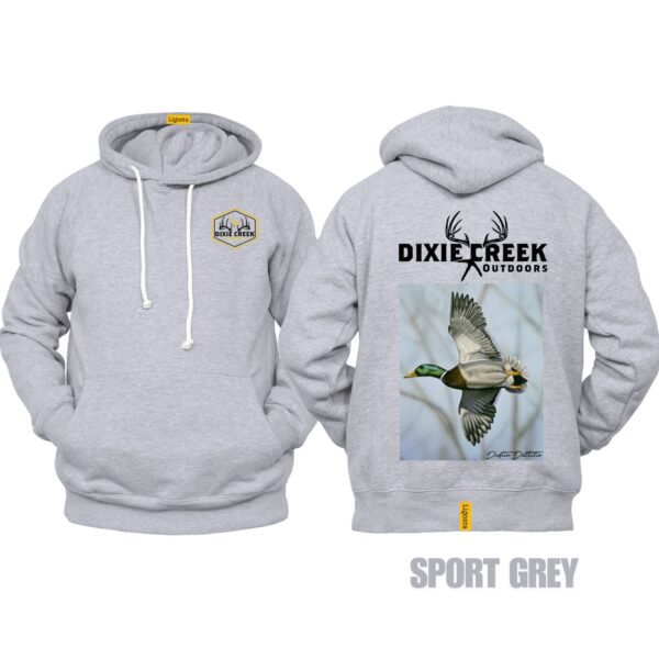 Ligosta Dixie Creek, Outdoor Wildlife Collection Hoodie, Unisex Hoodie Featuring Flying Mallard Duck Design, Perfect For Birdwatching Fans - Image 5